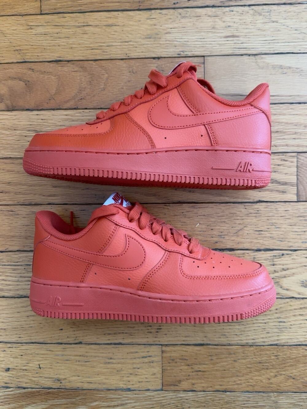 Nike Air Force 1 07 Low Triple Orange Womens 7.5 DZ4442-800 Leather Sneakers